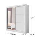 Ver imagem 3 de Guarda Roupa Casal Athenas 2 Portas 3 Gavetas com Espelho com Pés - D Doro Branco
