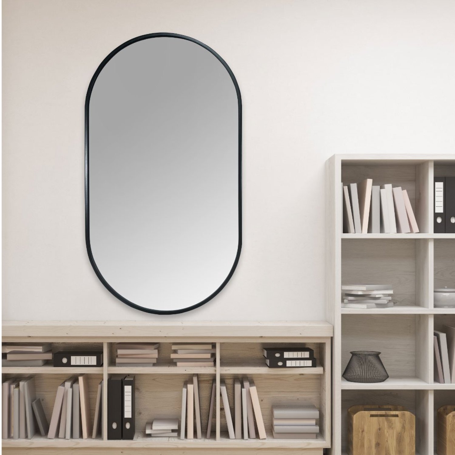 Espelho Decorativo Retangular Arredondado com Moldura Decore Pronto - 1