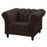 Poltrona Decorativa Bérgamo Couro Marrom Gran Belo - 1