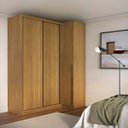 Ver imagem 1 de Guarda Roupa de Canto Porta de Correr 3 Portas Mdf Altezza Trend Belmax:freijó