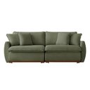 Ver imagem 7 de Sofá Cama 2 Lugares Retrátil Reclinável 190cm Linho com Molas Ensacadas Apolo Yescasa Verde