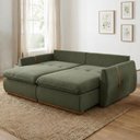 Ver imagem 5 de Sofá Cama Casal Retrátil Reclinável 2 Lugares Linho Verde Apolo 190cm Yescasa