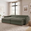 Ver imagem 5 de Sofá Cama 2 Lugares Retrátil Reclinável 190cm Linho com Molas Ensacadas Apolo Yescasa Verde