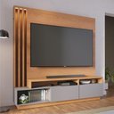 Ver imagem 1 de Home Theater Serra Clara Torino para TV 75 Polegadas MDP com Canaleta LED Freijó Cinza Fosco