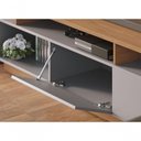 Ver imagem 2 de Home Theater Serra Clara Torino para TV 75 Polegadas MDP com Canaleta LED Freijó Cinza Fosco