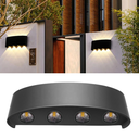 Ver imagem 1 de Luminária Arandela Led Meia Lua de Sobrepor Ip65 (cor Preta) 8w e 8 Fachos (branco Quente) para Pare