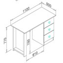 Ver imagem 3 de Escrivaninha Mesa Escritório 3 Gavetas 110cm Branco