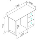 Ver imagem 3 de Escrivaninha Mesa Escritório Msm 436 3 Gavetas 110cm Branco
