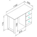 Ver imagem 3 de Escrivaninha Mesa Escritório MSM 436 3 Gavetas 110cm Branco