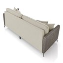 Ver imagem 7 de Sofá Living Decorativo Zagreb 3 Lugares 242cm com Almofadas Pés de Ferro Veludo/PU Bege/Cinza G33 - 