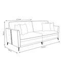 Ver imagem 4 de Sofá Living Decorativo Zagreb 3 Lugares 242cm com Almofadas Pés de Ferro Veludo/PU Bege/Cinza G33 - 