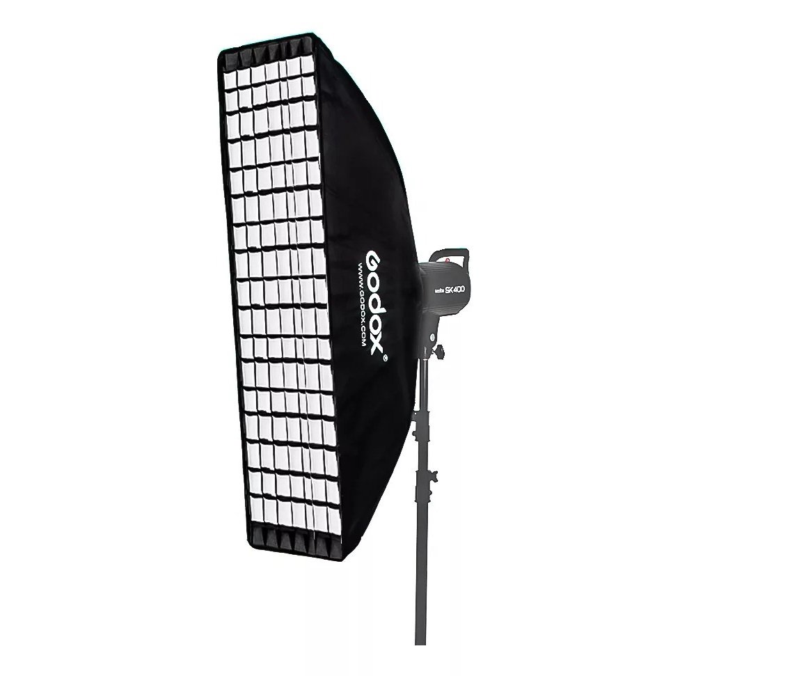 Softbox Strip Light 30x120cm Encaixe Bowens com Grid Greika