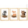Kit 3 Quadros Decorativos Infantil Animais do Bosque: Pinus - 1