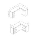 Ver imagem 3 de Escrivaninha Mesa Escritório em L 3 Gavetas 2 Portas