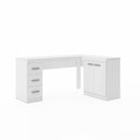 Ver imagem 2 de Escrivaninha Mesa em L Escritório 2 Portas 156cm Branco
