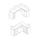 Ver imagem 3 de Escrivaninha Mesa Escritório em L MSM446 2 Portas 156cm Rústico Marrom