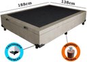 Ver imagem 1 de Cama Box Baú Casal Suede Bege com Pistões a Gás