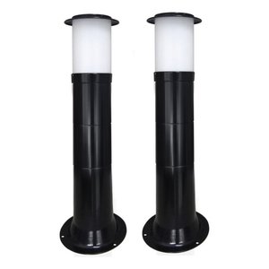 Poste Balizador Luminária Casa Sítio Jardim 50cm Preto Kit 2