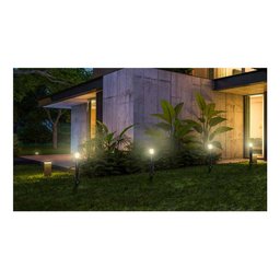 Poste Balizador Luminária Casa Sítio Jardim 50cm Preto Kit 2 - 6