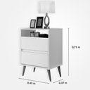 Ver imagem 3 de Mesa de Cabeceira 2 Gavetas 1 Nicho Lotus 