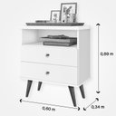 Ver imagem 3 de Mesa de Cabeceira 2 Gavetas 1 Nicho Status