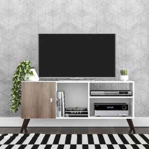 Rack para TV até 50 Polegadas 1 Porta 3 Nichos Retrô RT3014 