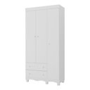 Ver imagem 2 de Guarda-roupa Infantil 92cm 3 Portas e 2 Gavetas Dengo Multimóveis Mp4437 Branco Branco