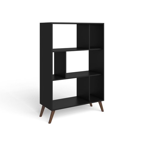 Estante de Livros Retrô 81CMX124CM Nichos Rt 3015 Preto