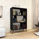 Ver imagem 2 de Estante de Livros Retrô 81CMX124CM Nichos Rt 3015 Preto