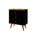 Ver imagem 2 de Mesa de Cabeceira Status 3 Gavetas Status Preto