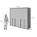 Ver imagem 2 de Guarda Roupa Casal 6 Portas e 6 Gavetas Imperatore Amêndoa/off White - Lopas