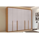 Ver imagem 1 de Guarda Roupa Casal 6 Portas e 6 Gavetas Imperatore Amêndoa/off White - Lopas