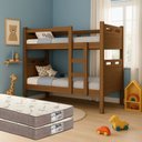 Ver imagem 1 de Beliche Adulto ou Infantil com 02 Colchões D33 Inclusos Proteção Superior Total Super Resistente