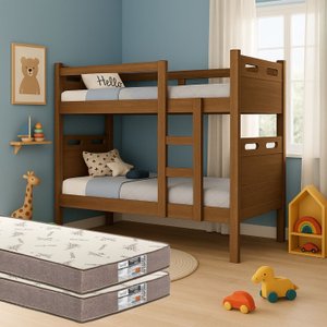 Beliche Adulto ou Infantil com 02 Colchões D33 Inclusos Proteção Superior Total Super Resistente