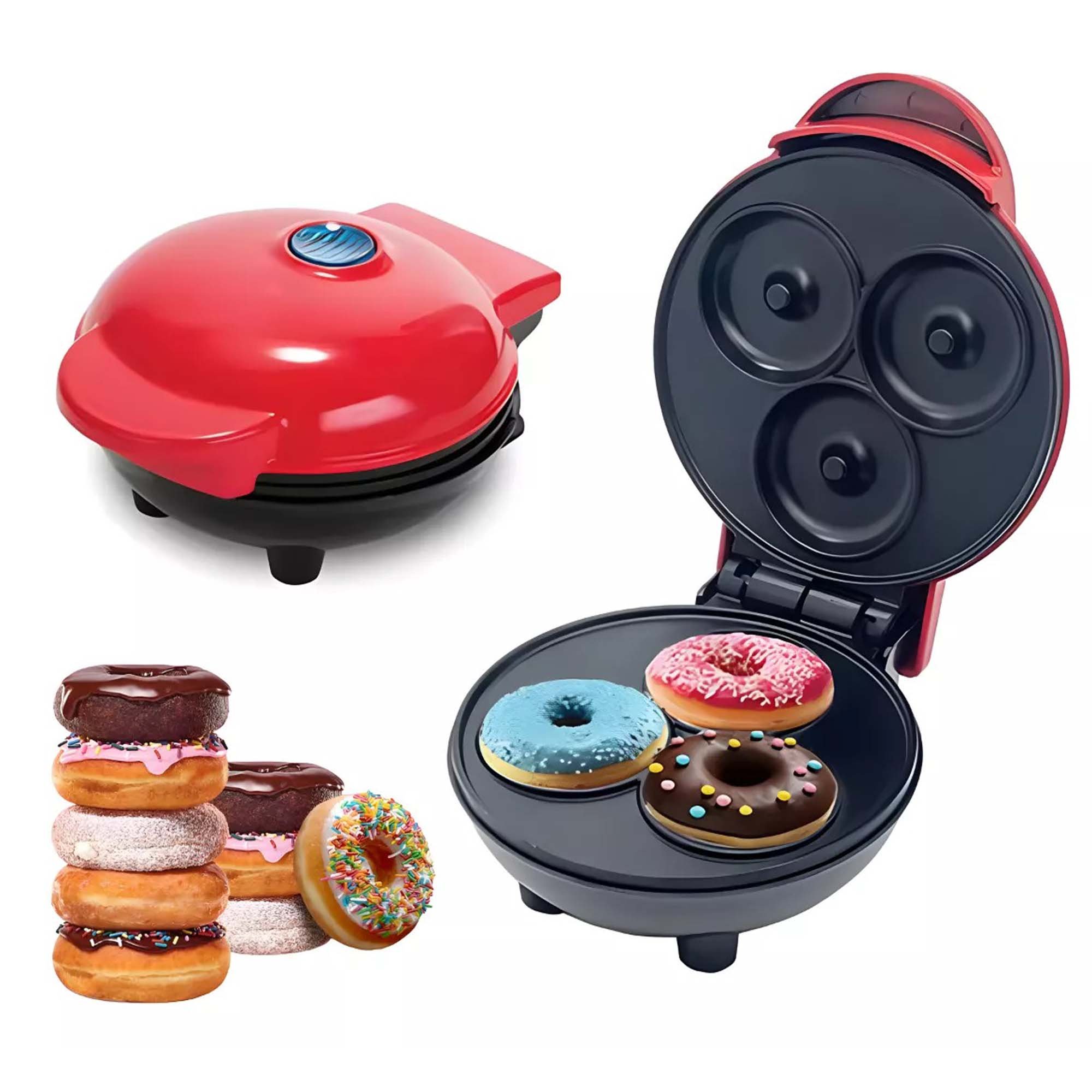 Máquina de Mini Donuts Rosquinhas Cozinha Antiaderente Confeitaria Culinária Sobremesa Crianças Bisc - 2