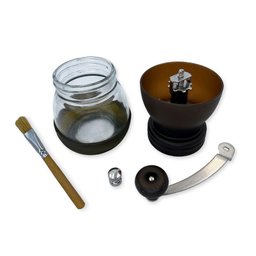 Moedor de Café Manual Vidro Plástico Inox Cerâmica Cor:marrom - 2
