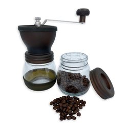 Moedor de Café Manual Vidro Plástico Inox Cerâmica Cor:marrom - 5