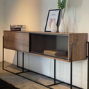 Ver mais imagens de Buffet Aparador Industrial Retrô 2 Portas de Correr Madeira/Aço 188cm York Marrom/Vermont/Preto