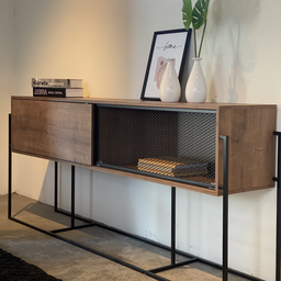 Buffet Aparador Industrial Retrô 2 Portas de Correr Madeira/Aço 188cm York Marrom/Vermont/Preto - 8 Buffet Aparador Industrial Retrô 2 Portas de Correr Madeira/Aço 188cm York Marrom/Vermont/Preto - 8