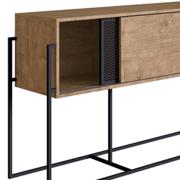 Buffet Aparador Industrial Retrô 2 Portas de Correr Madeira/Aço 188cm York Marrom/Vermont/Preto - 9 Buffet Aparador Industrial Retrô 2 Portas de Correr Madeira/Aço 188cm York Marrom/Vermont/Preto - 9