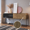 Ver imagem 4 de Buffet Aparador Industrial Retrô 2 Portas de Correr Madeira/Aço 188cm York