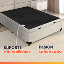 Ver imagem 5 de Cama Box Baú Base Casal para Colchão de 1,38m Linho Branco Prince