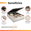 Ver imagem 4 de Cama Box Baú Base Casal para Colchão de 1,38m Linho Branco Prince