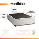 Ver imagem 3 de Cama Box Baú Base Casal para Colchão de 1,38m Linho Branco Prince