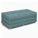 Ver imagem 1 de Puff Cama Dobravel 130cm Casal com Rodízios: Suede Verde Petróleo