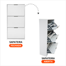 Sapateira Aparador Branca Madeira Multiuso para Calçados 6 Pares Hall de Entrada Suporte Decorativo - 3