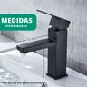 Torneira Bancada Quadrada Médio Bica Reta Solda Preta - Modelo Bristol - Preto - 4