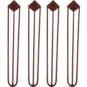 Kit 04 Pés de Ferro Aço Hairpin Legs 60 Cm Bronze A01 Sofá Móveis Mesa - Inoviza