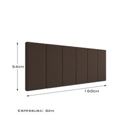 Cabeceira Cama de Casal Queen 1.60 Lisa - Gt Magazine:marrom - 3