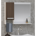 Ver imagem 3 de Kit Gabinete Cuba e Espelheira 60cm para Banheiro Moderno:branco/rustico